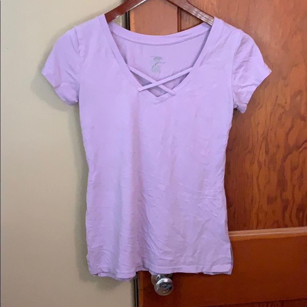 Purple crisscross T-shirt